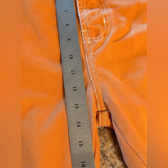 VTG Clench Jeans Mens Orange Denim Wide Baggy Skater 90s Y2K Tag Size 34x32 - Picture 12 of 16